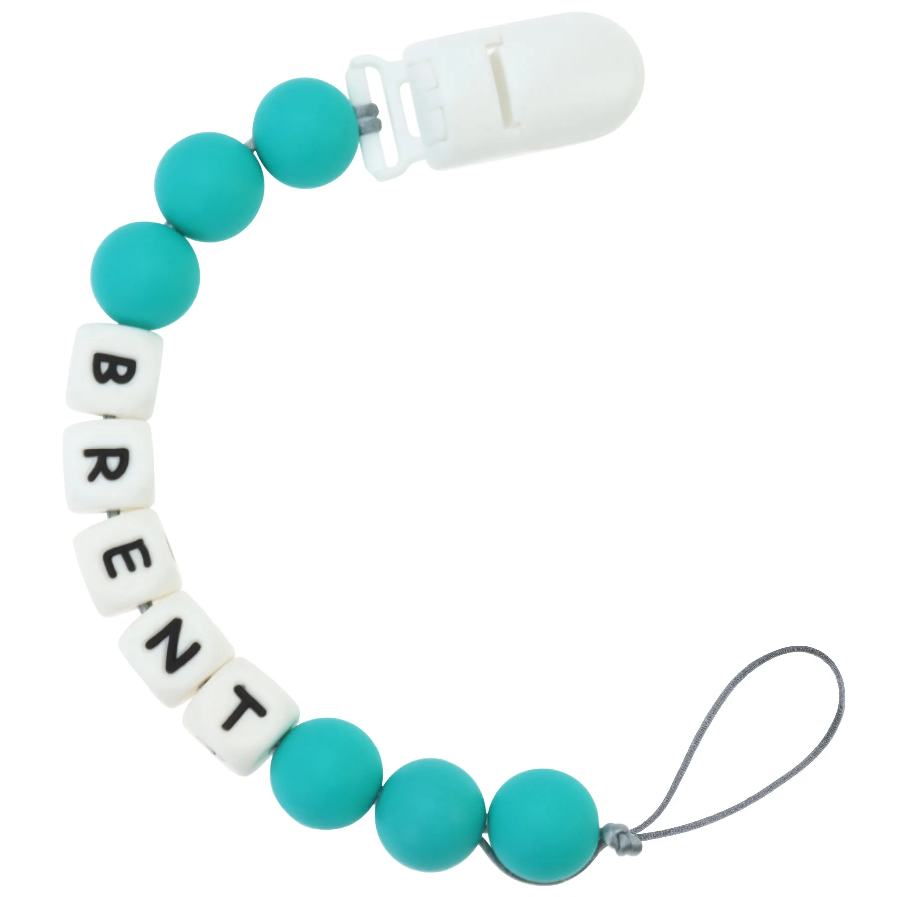 Personalized Pacifier Clip with Baby Name - Solid Color