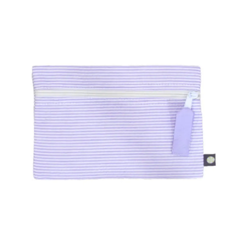 Personalized Seersucker Lilac Flat Pouch