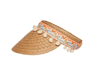 Pom Pom Straw Visor