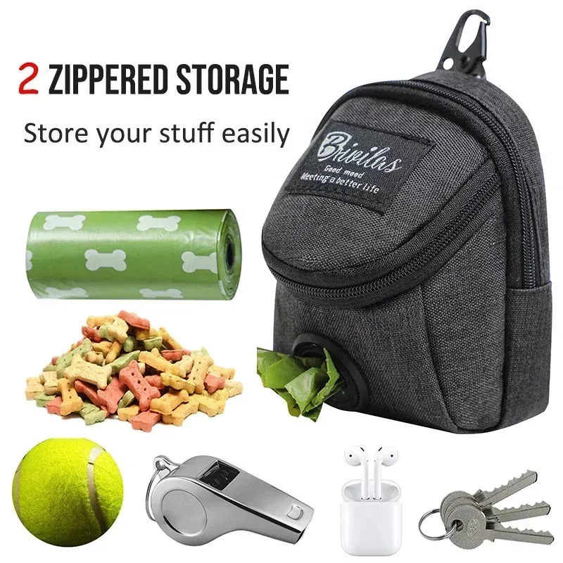 Portable Dog Treat Bag with Poop Bag Dispenser