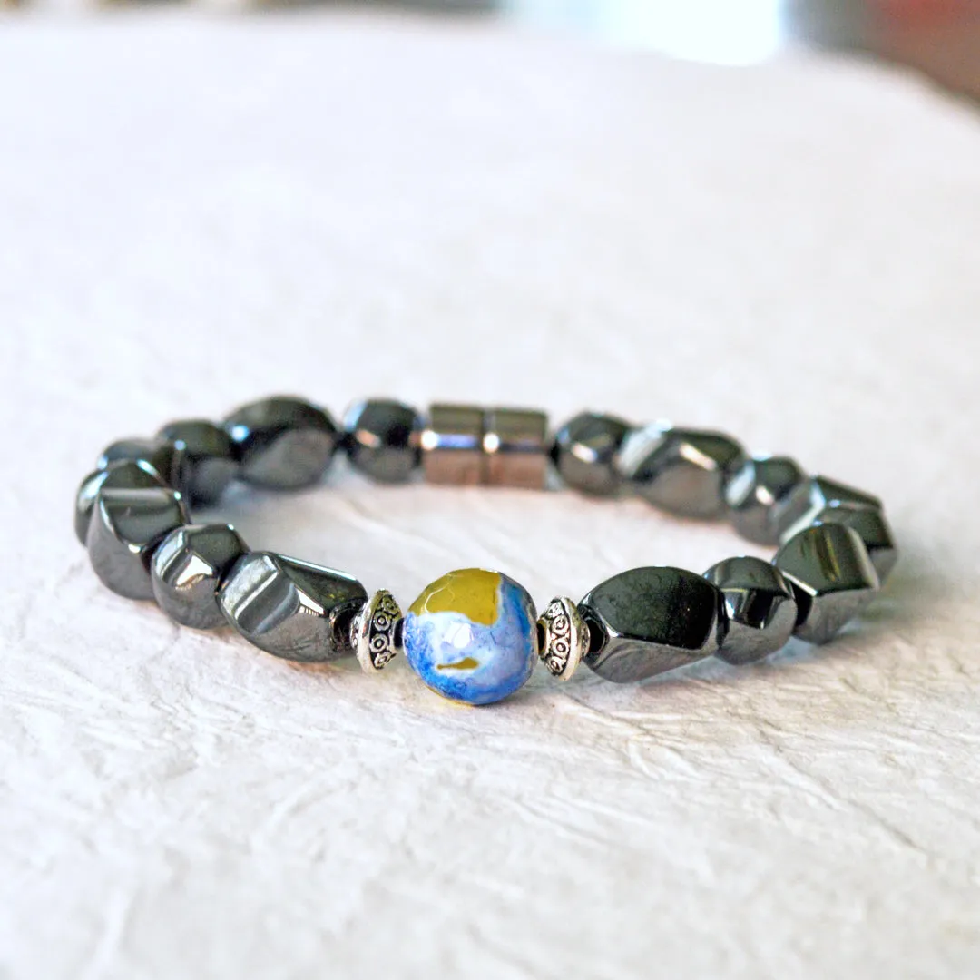 Powerful Magnetic Bracelet for Women w/ Fire Agate Gemstone