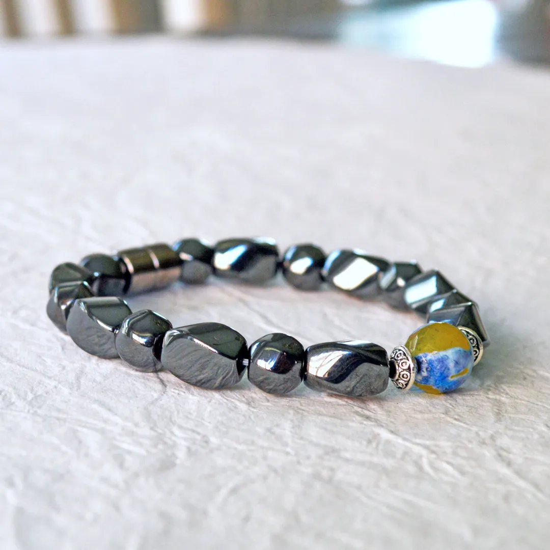 Powerful Magnetic Bracelet for Women w/ Fire Agate Gemstone