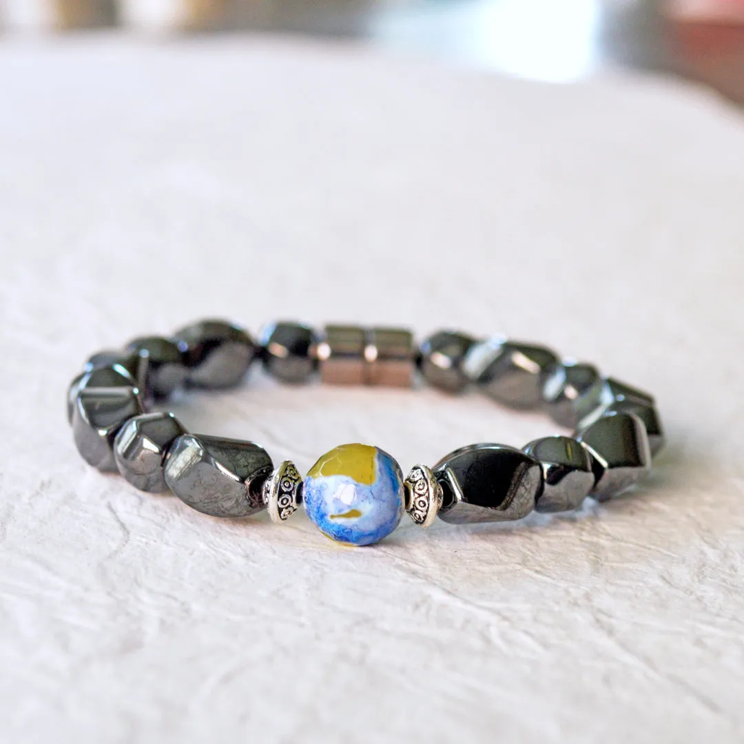 Powerful Magnetic Bracelet for Women w/ Fire Agate Gemstone