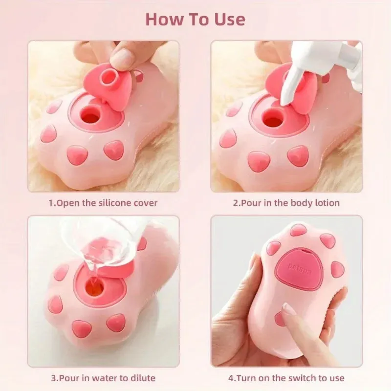 Premium 3-in-1 Steam Cat Brush - Gentle Self-Cleaning Massage Tool To Remove Tangles and Loose Hair, Ergonomic Design, Pink