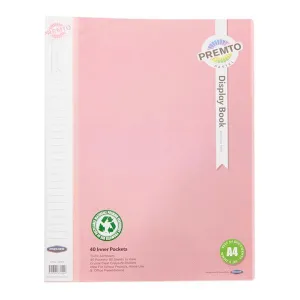 Premto - A4 40 Pocket Display Book - Pastel - Pink Sherbet
