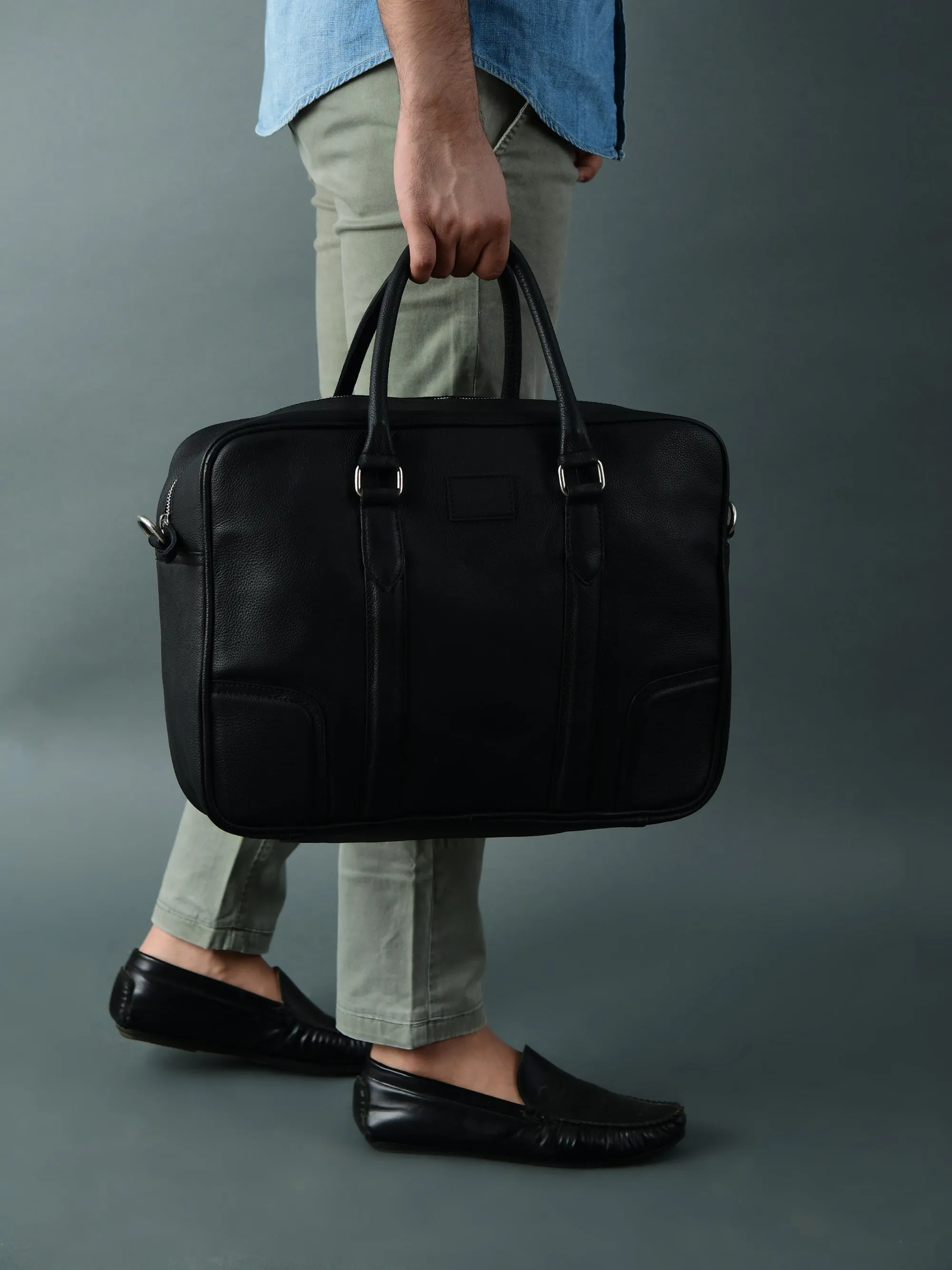 Privacy-focused Texas Black Expert assistance Leather Briefcase