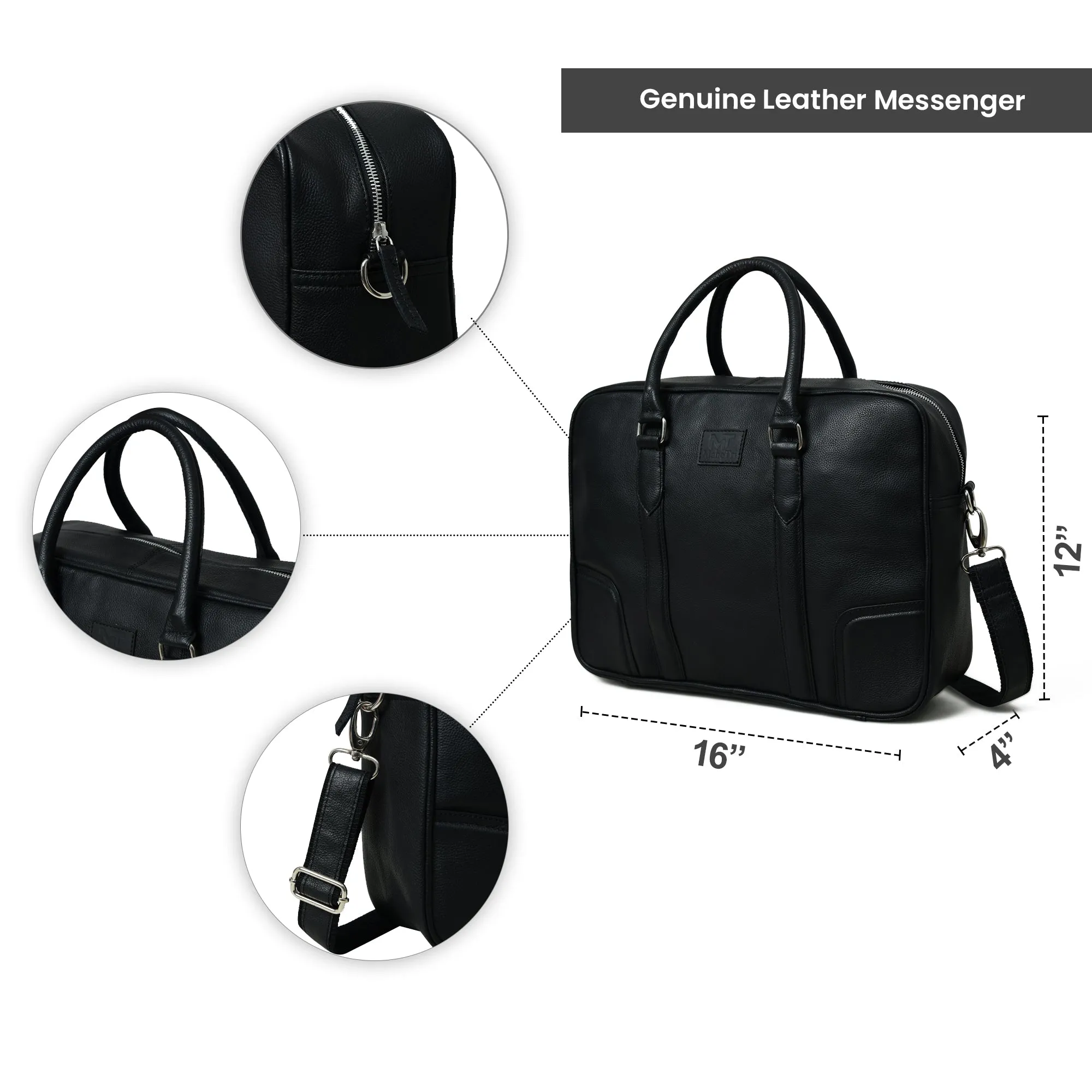 Privacy-focused Texas Black Expert assistance Leather Briefcase