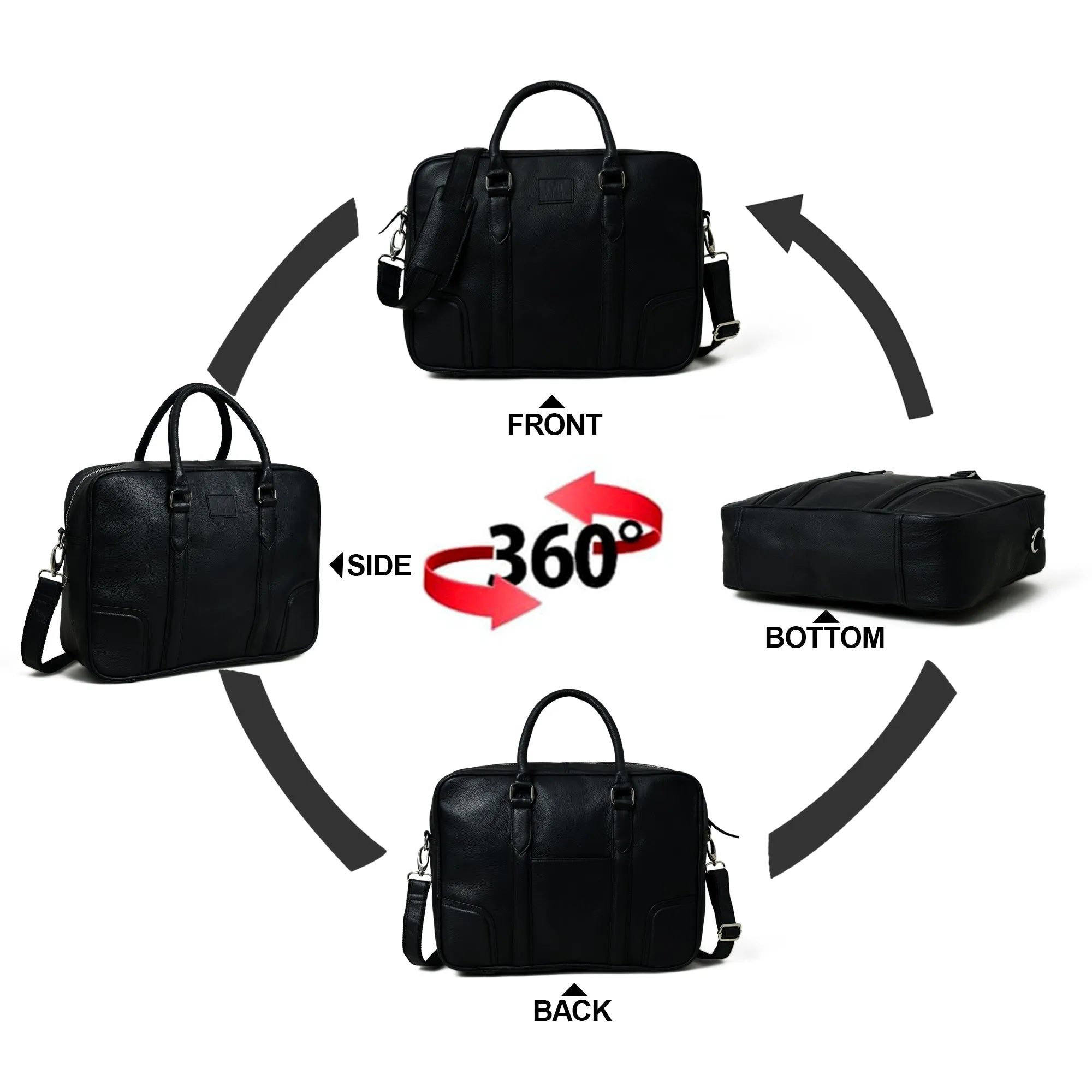 Privacy-focused Texas Black Expert assistance Leather Briefcase