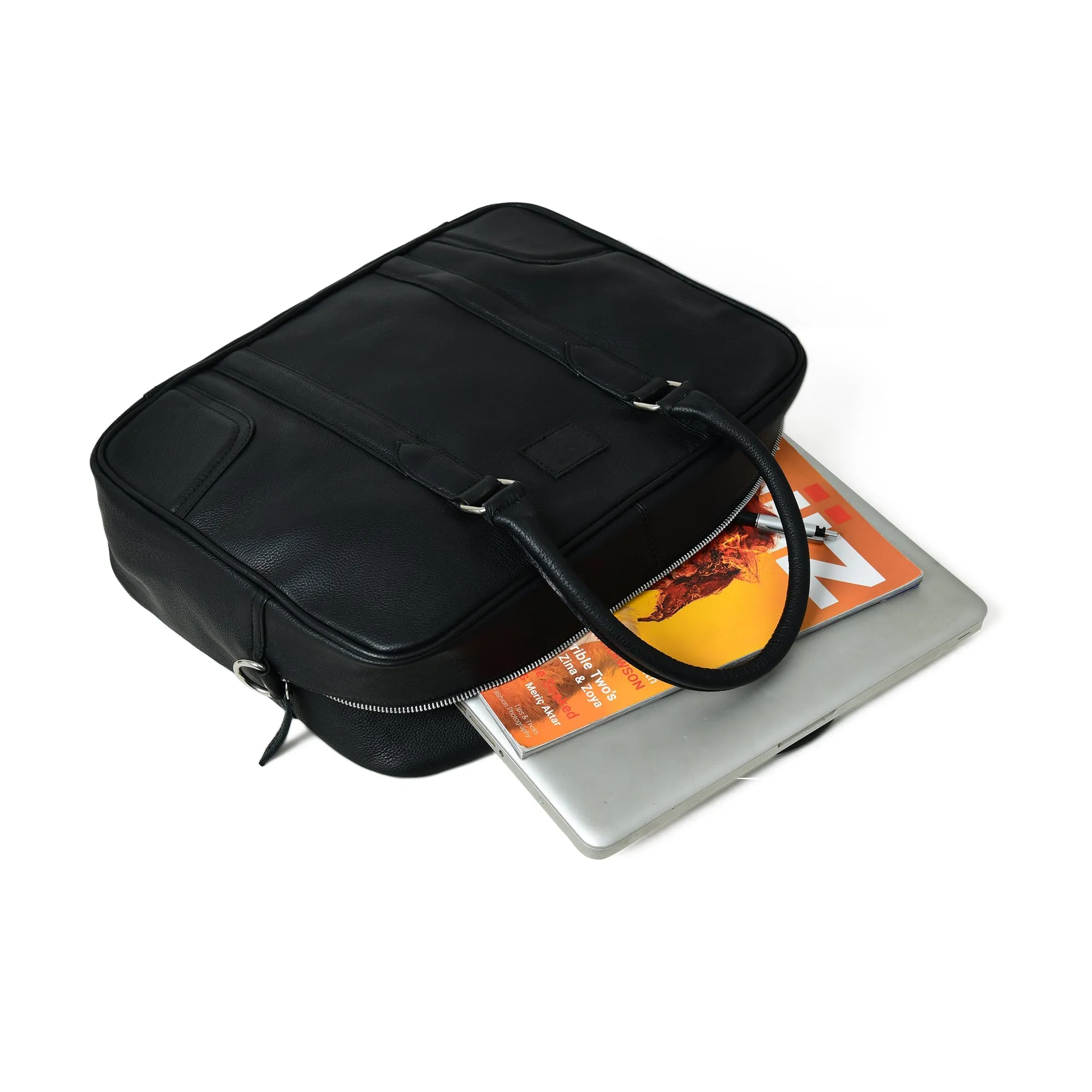 Privacy-focused Texas Black Expert assistance Leather Briefcase