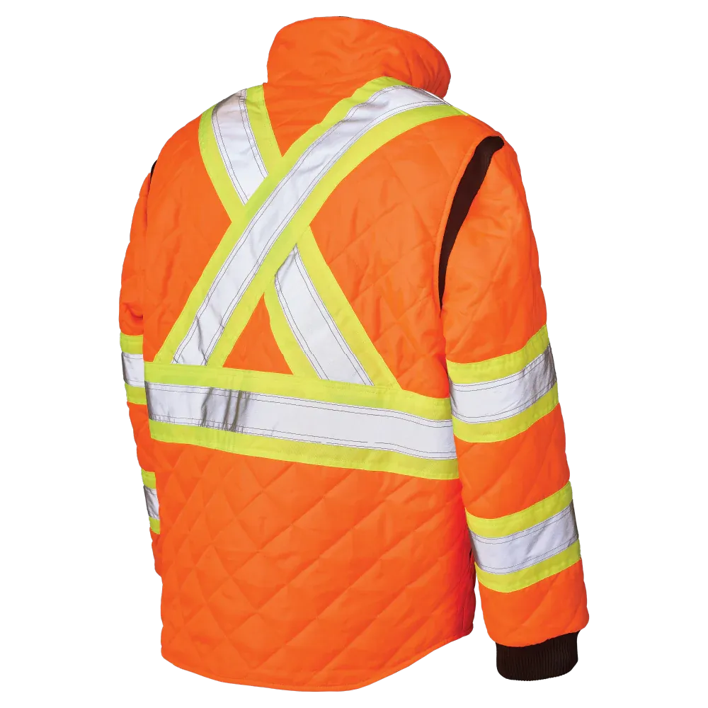 Quilted Safety Trucker Jacket by Tough Duck - Style SJ48