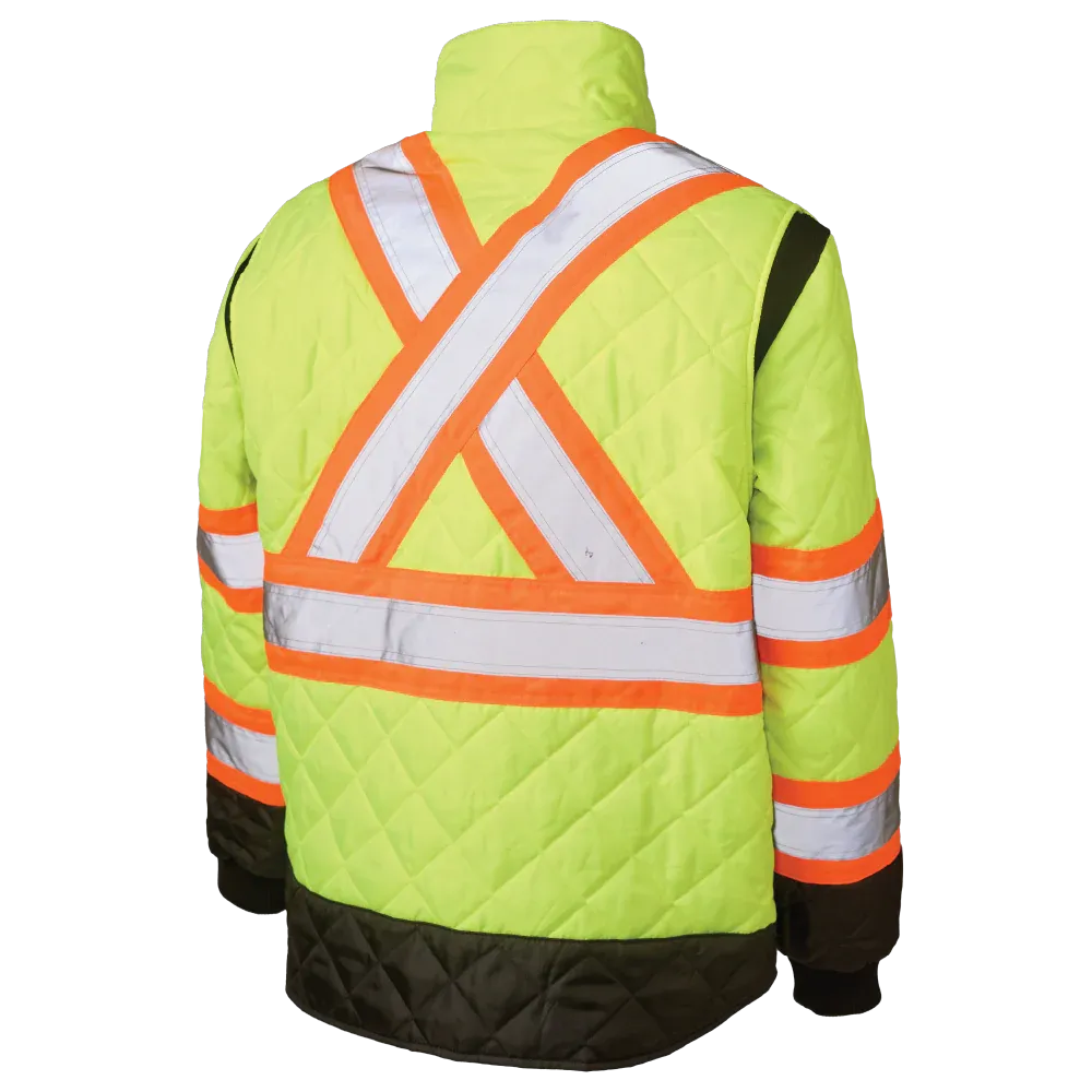 Quilted Safety Trucker Jacket by Tough Duck - Style SJ48