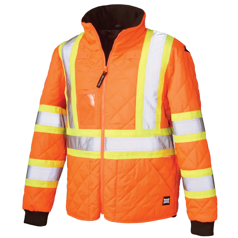 Quilted Safety Trucker Jacket by Tough Duck - Style SJ48