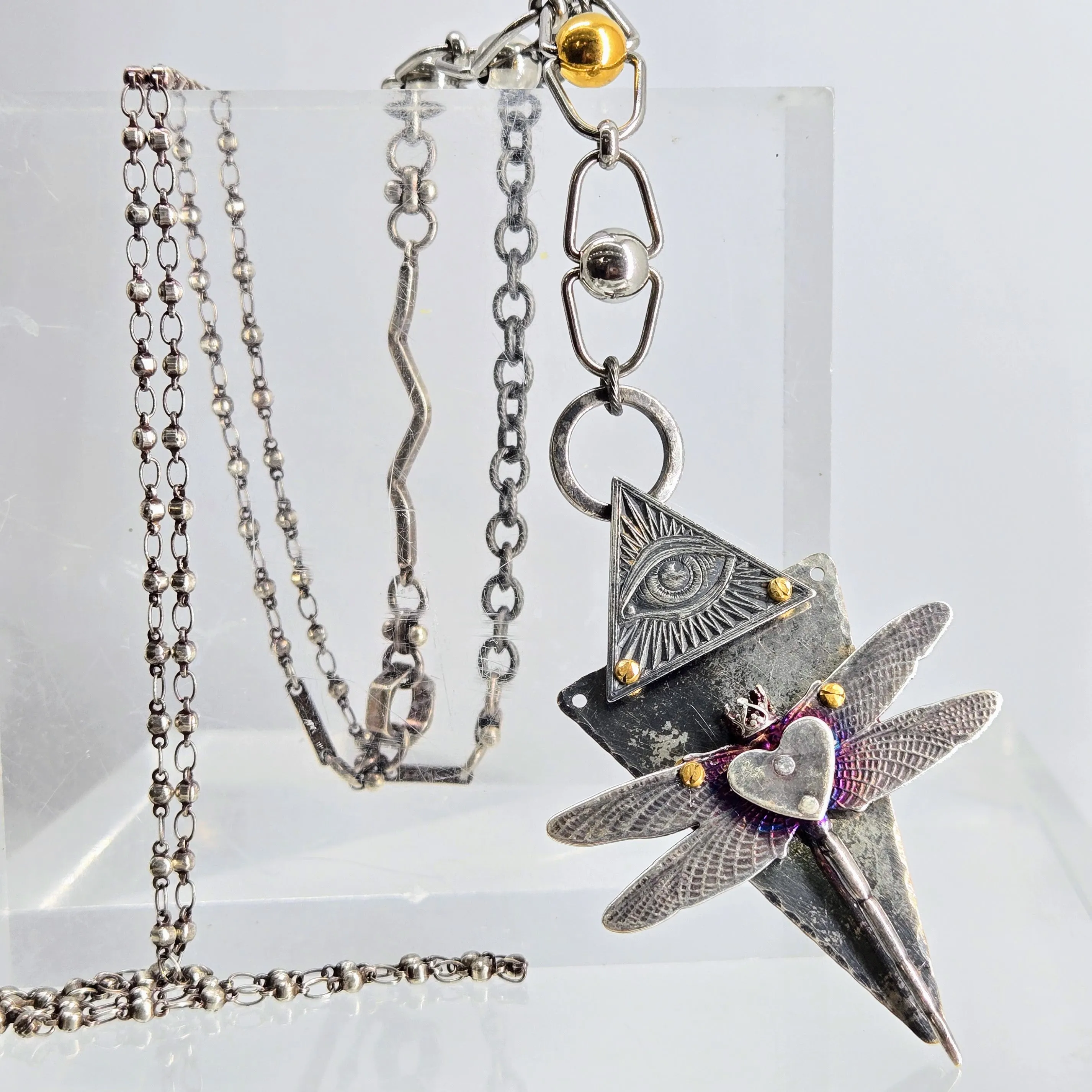 "Lord Of The Flies" Convertible Necklace - Anti-tarnish Mixed Metals & Upcycled Components
