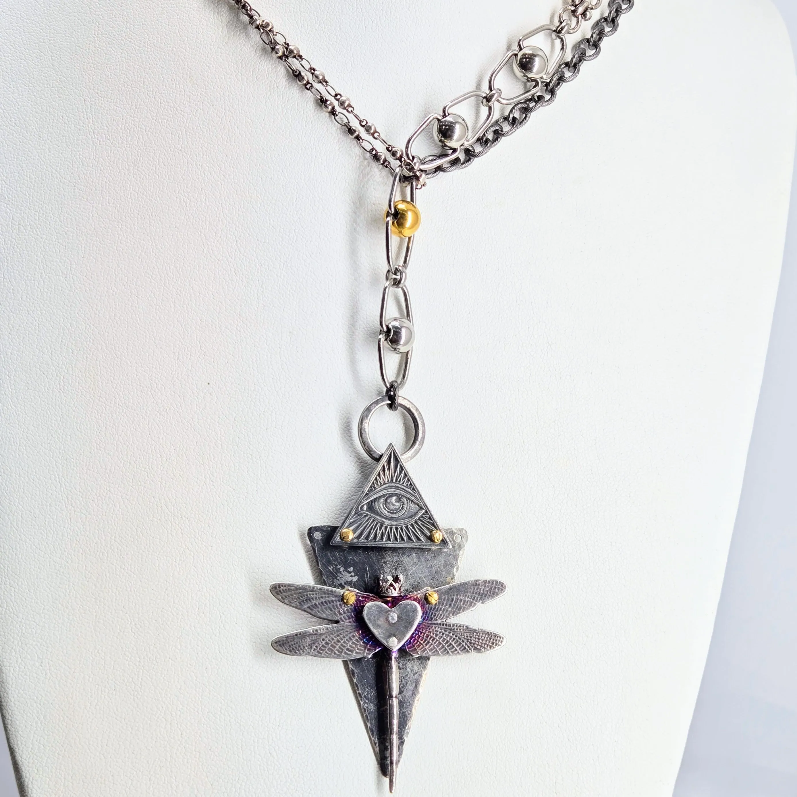 "Lord Of The Flies" Convertible Necklace - Anti-tarnish Mixed Metals & Upcycled Components