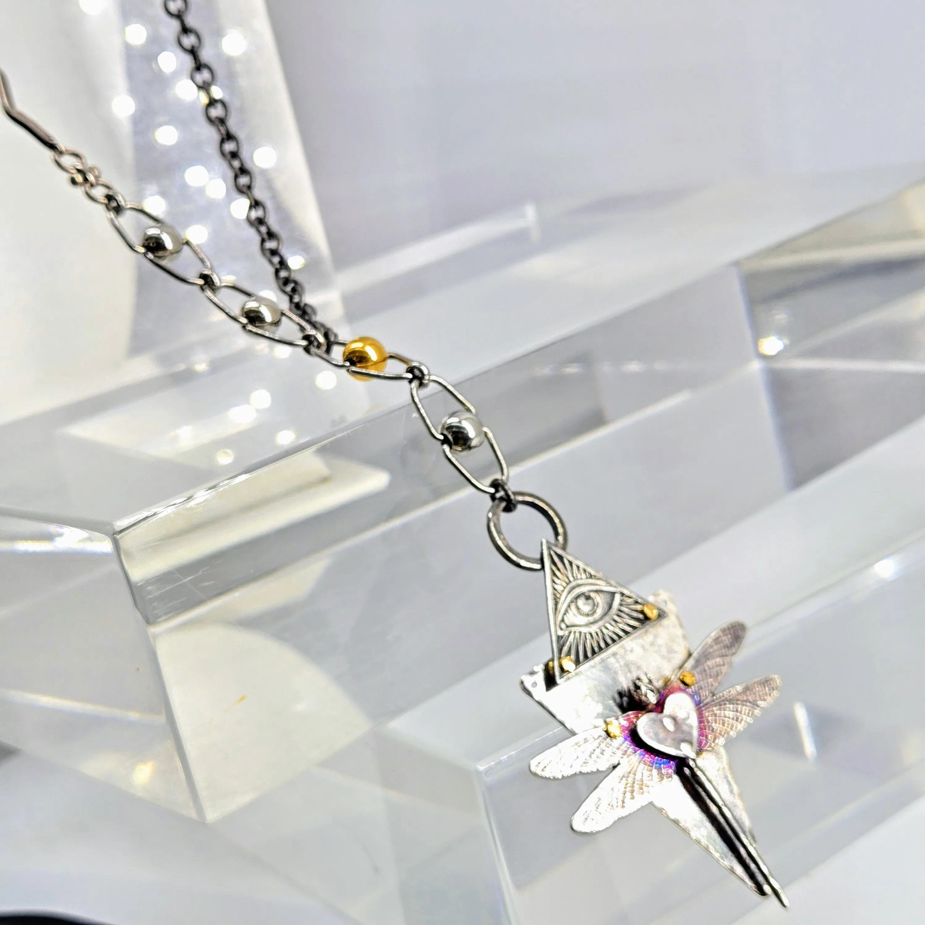 "Lord Of The Flies" Convertible Necklace - Anti-tarnish Mixed Metals & Upcycled Components