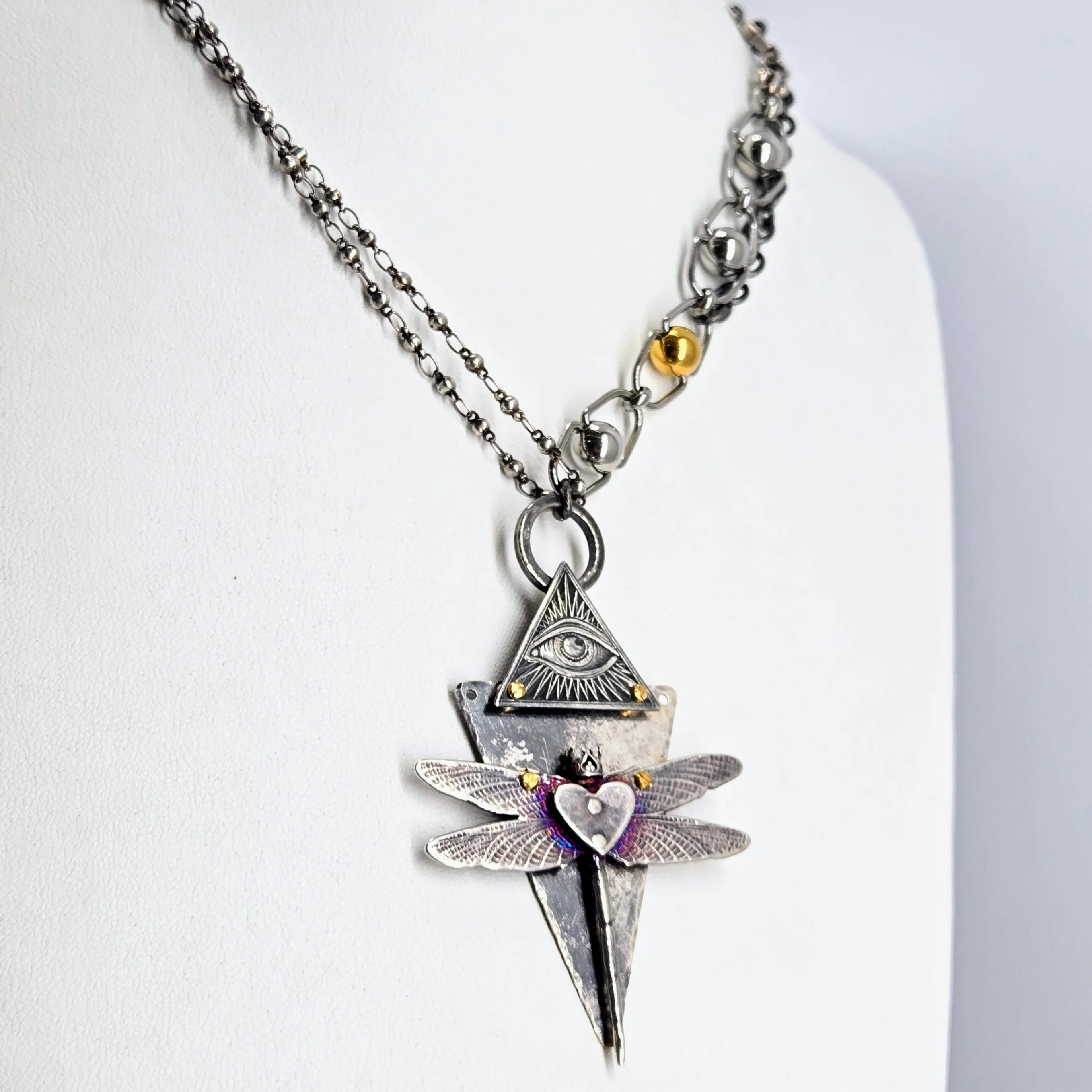 "Lord Of The Flies" Convertible Necklace - Anti-tarnish Mixed Metals & Upcycled Components
