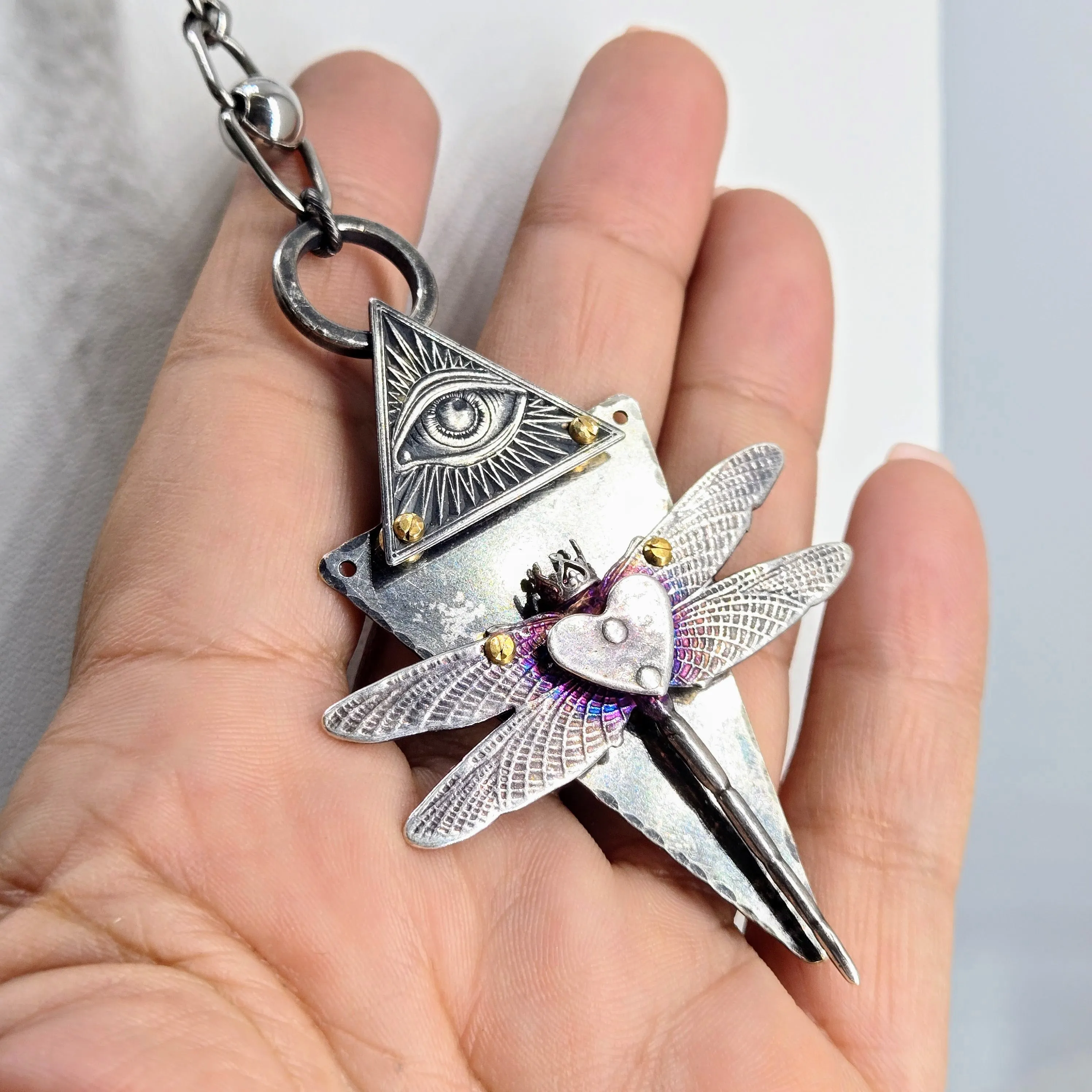 "Lord Of The Flies" Convertible Necklace - Anti-tarnish Mixed Metals & Upcycled Components