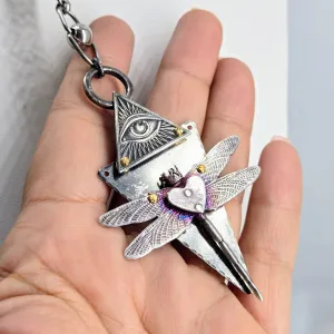 "Lord Of The Flies" Convertible Necklace - Anti-tarnish Mixed Metals & Upcycled Components