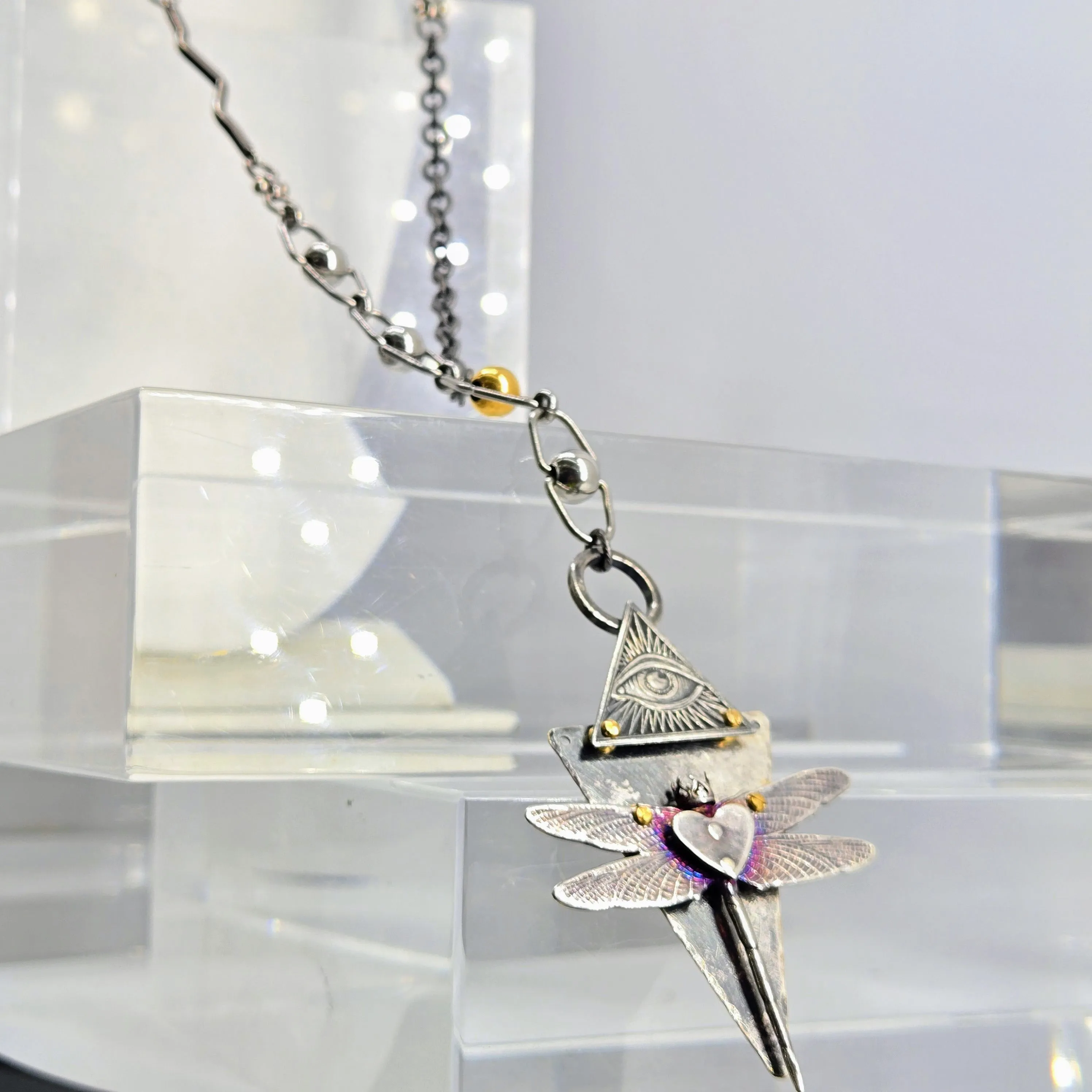 "Lord Of The Flies" Convertible Necklace - Anti-tarnish Mixed Metals & Upcycled Components