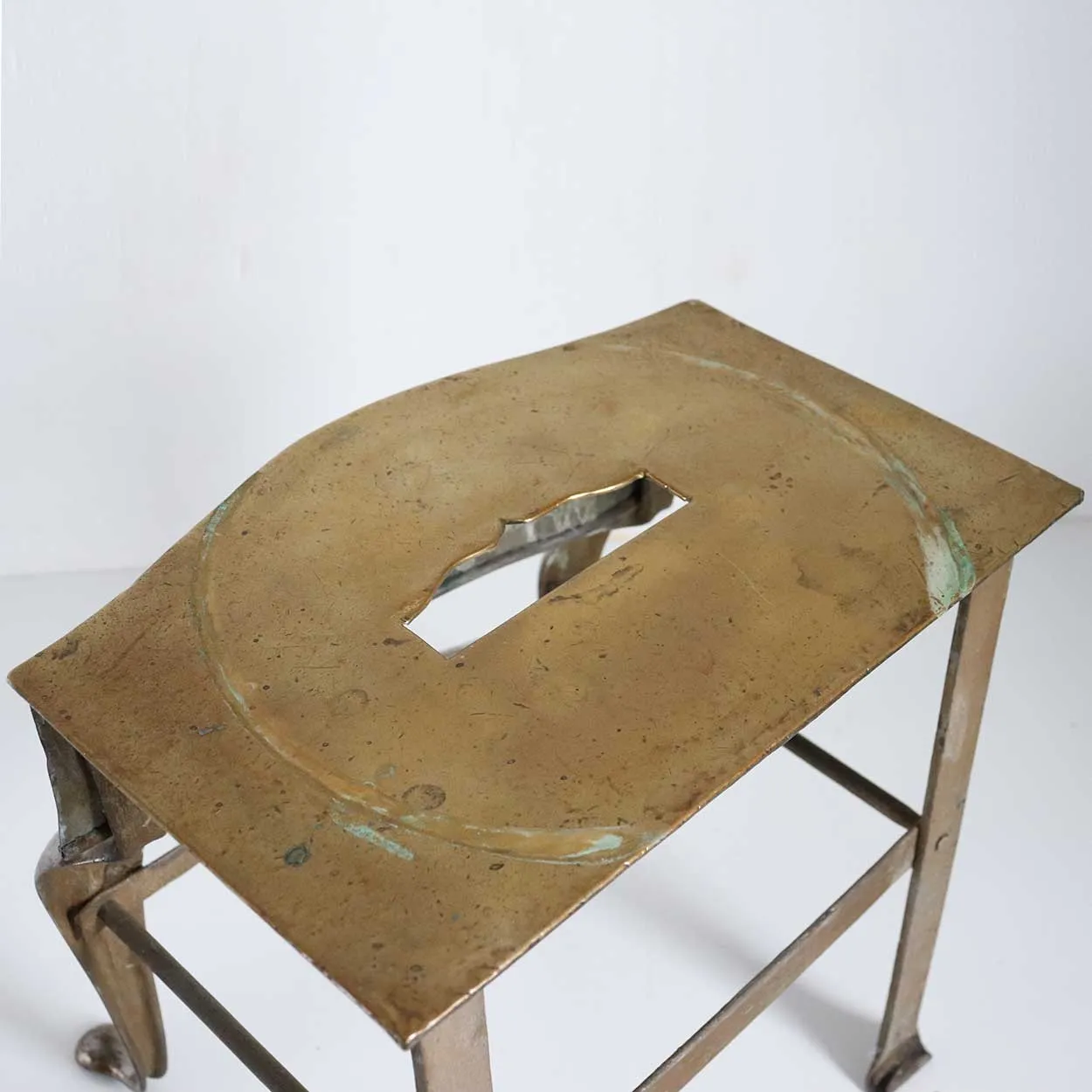 Rare English Dawes Bromford Iron Works Brass, Polished Steel and Iron Footman