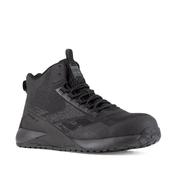 REEBOK WORK NANO X1 ADVENTURE WORK ATHLETIC WORK MID CUT BLACK - 7