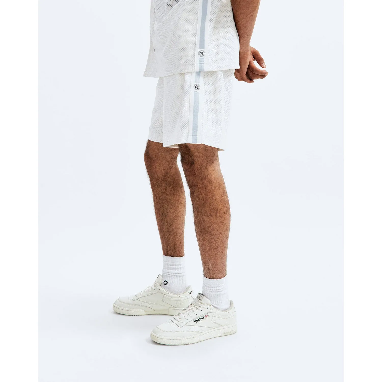 Reigning Champ Men Knit Athletic Mesh Shootaround Short Ivory RC-5436-IVO