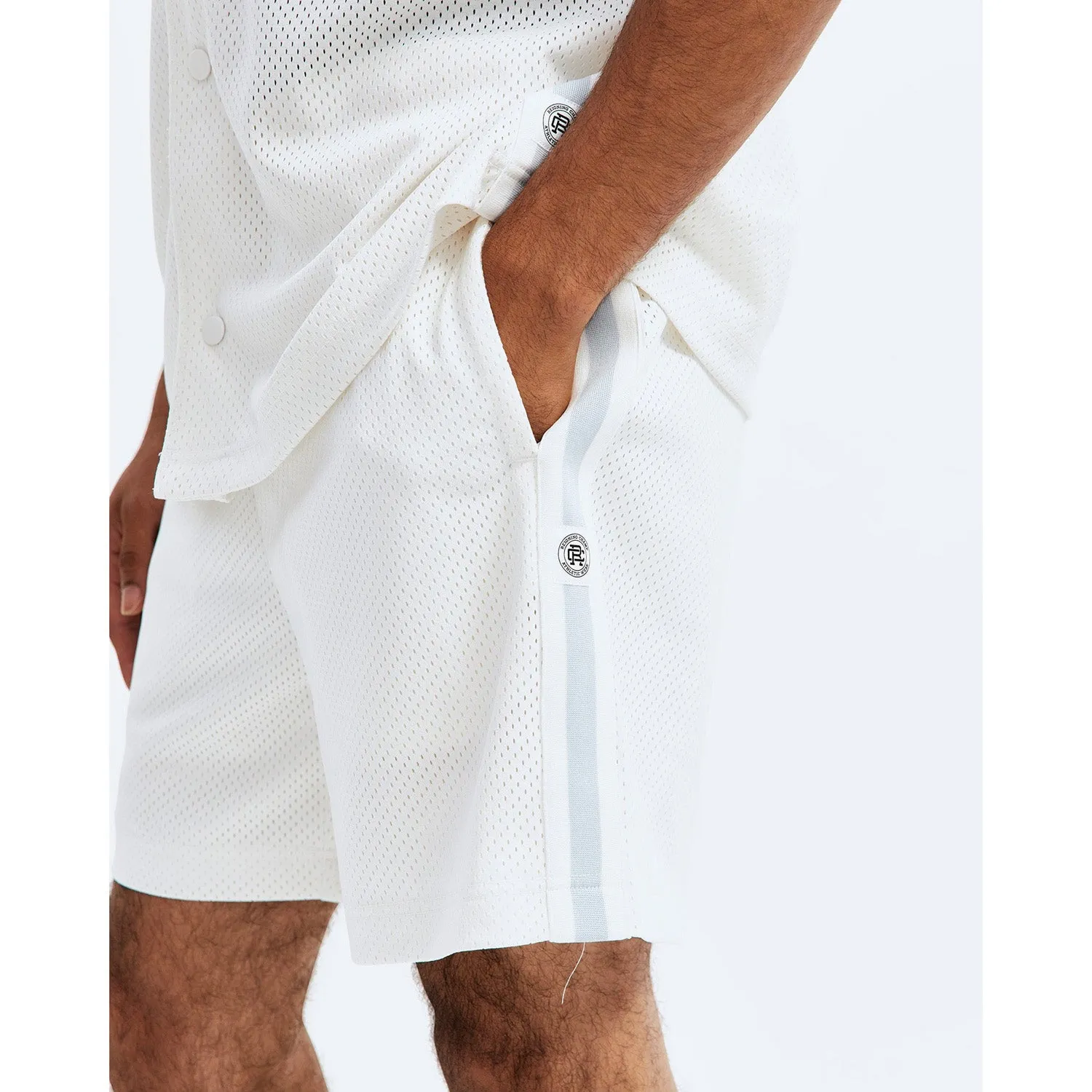 Reigning Champ Men Knit Athletic Mesh Shootaround Short Ivory RC-5436-IVO