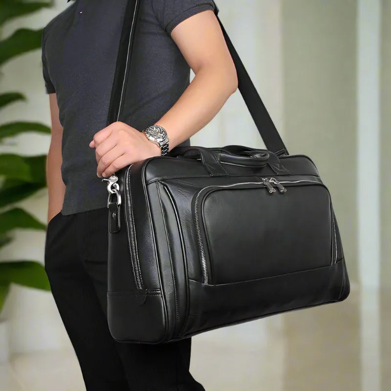 Rex Leather Business Briefcase 17" Laptop Bag