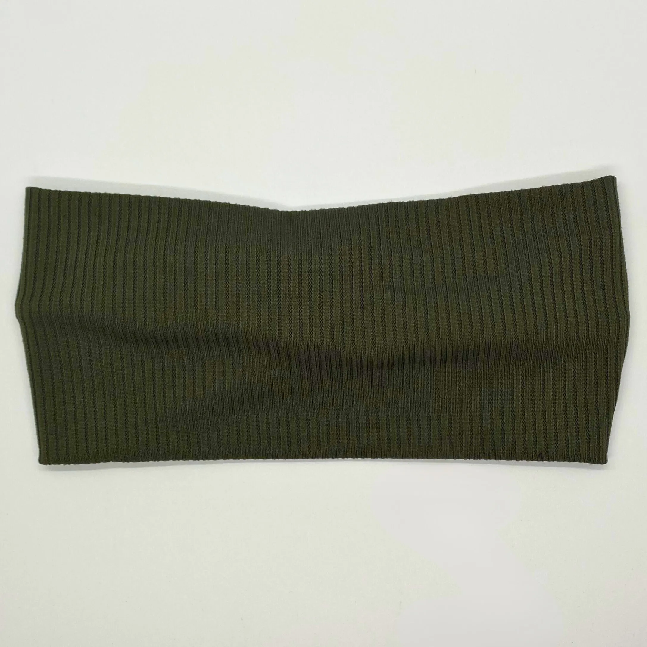 Ribbed Army Green Twist Headband
