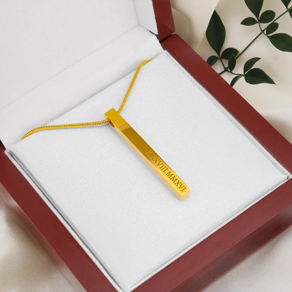 Roman Numeral Bar Necklace