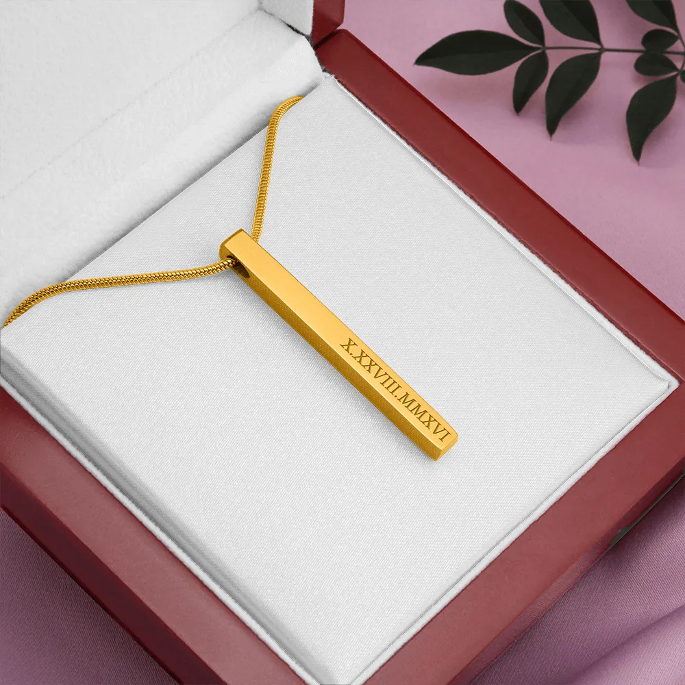 Roman Numeral Bar Necklace