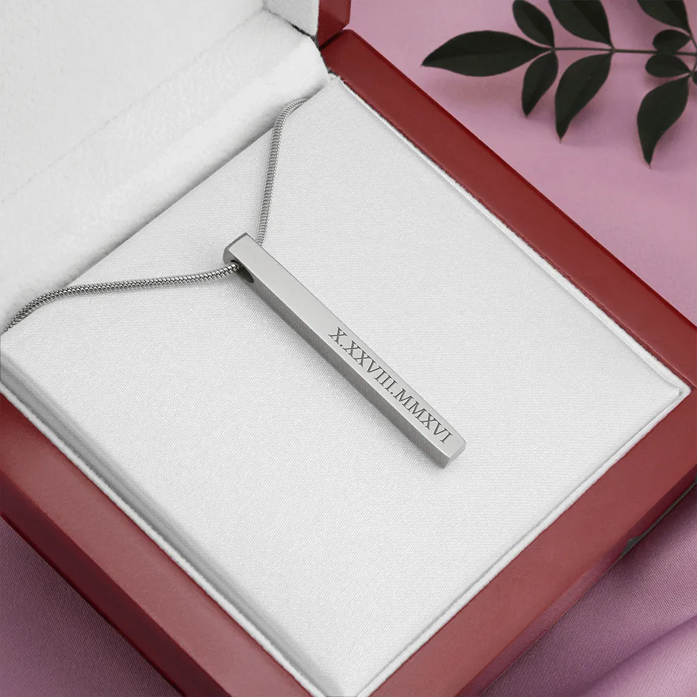 Roman Numeral Bar Necklace