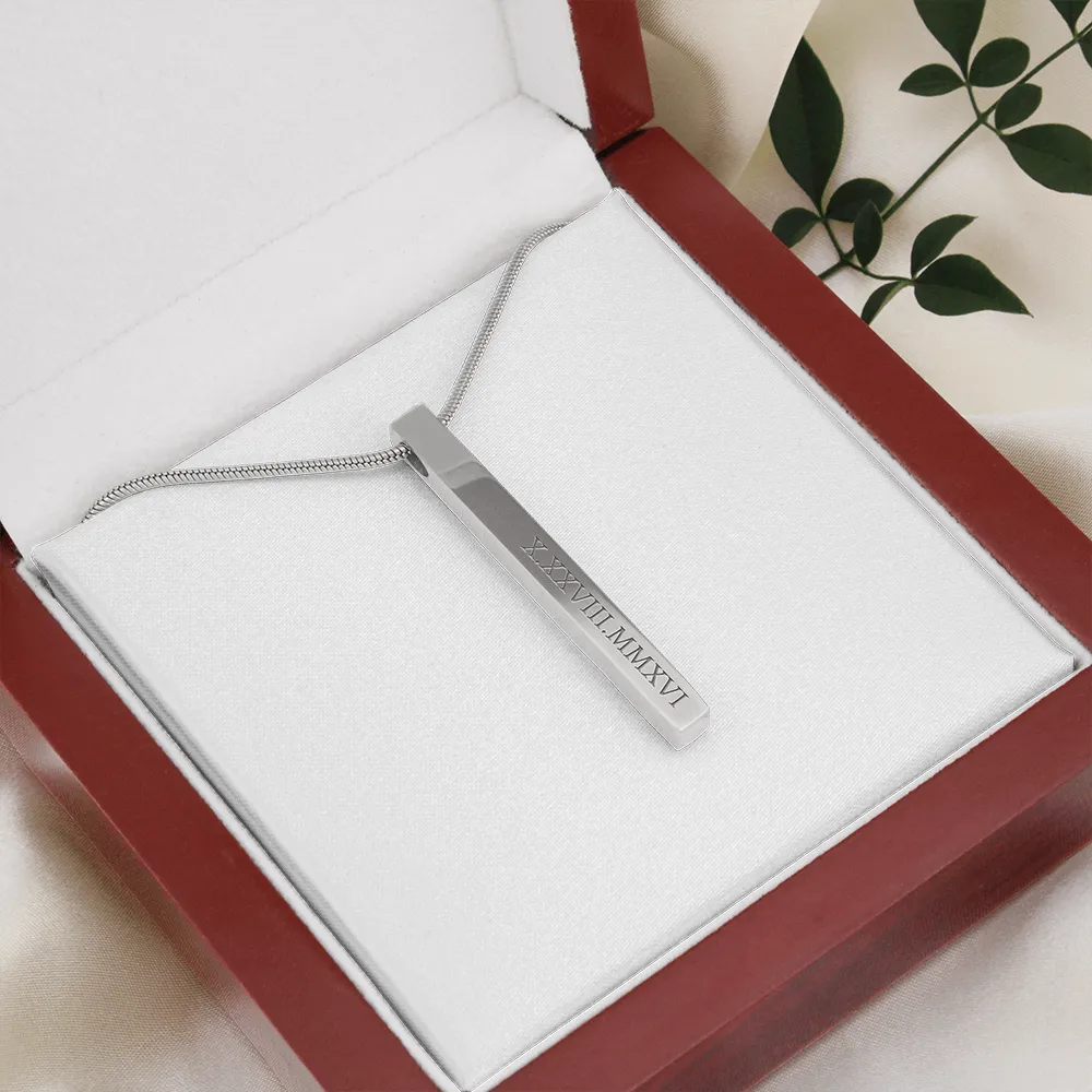 Roman Numeral Bar Necklace