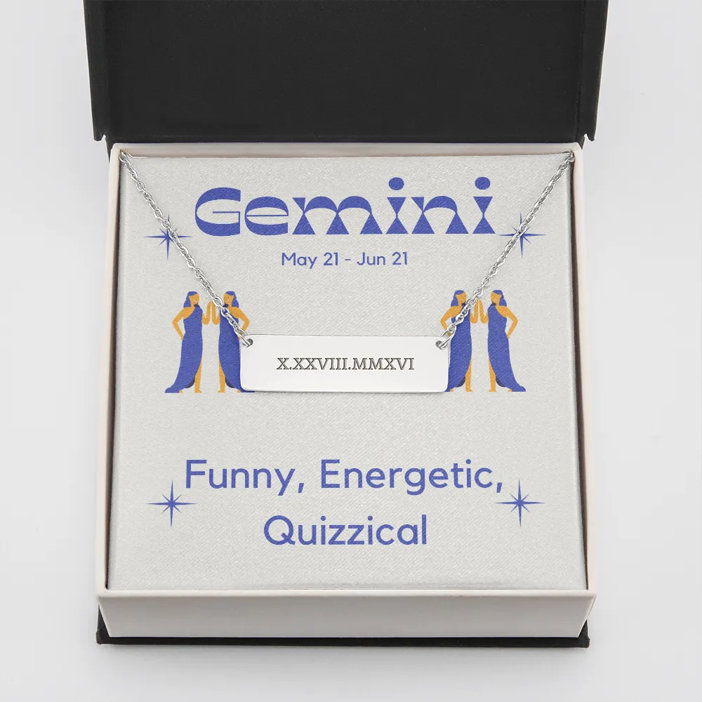 Roman Numeral Necklace-Gemini