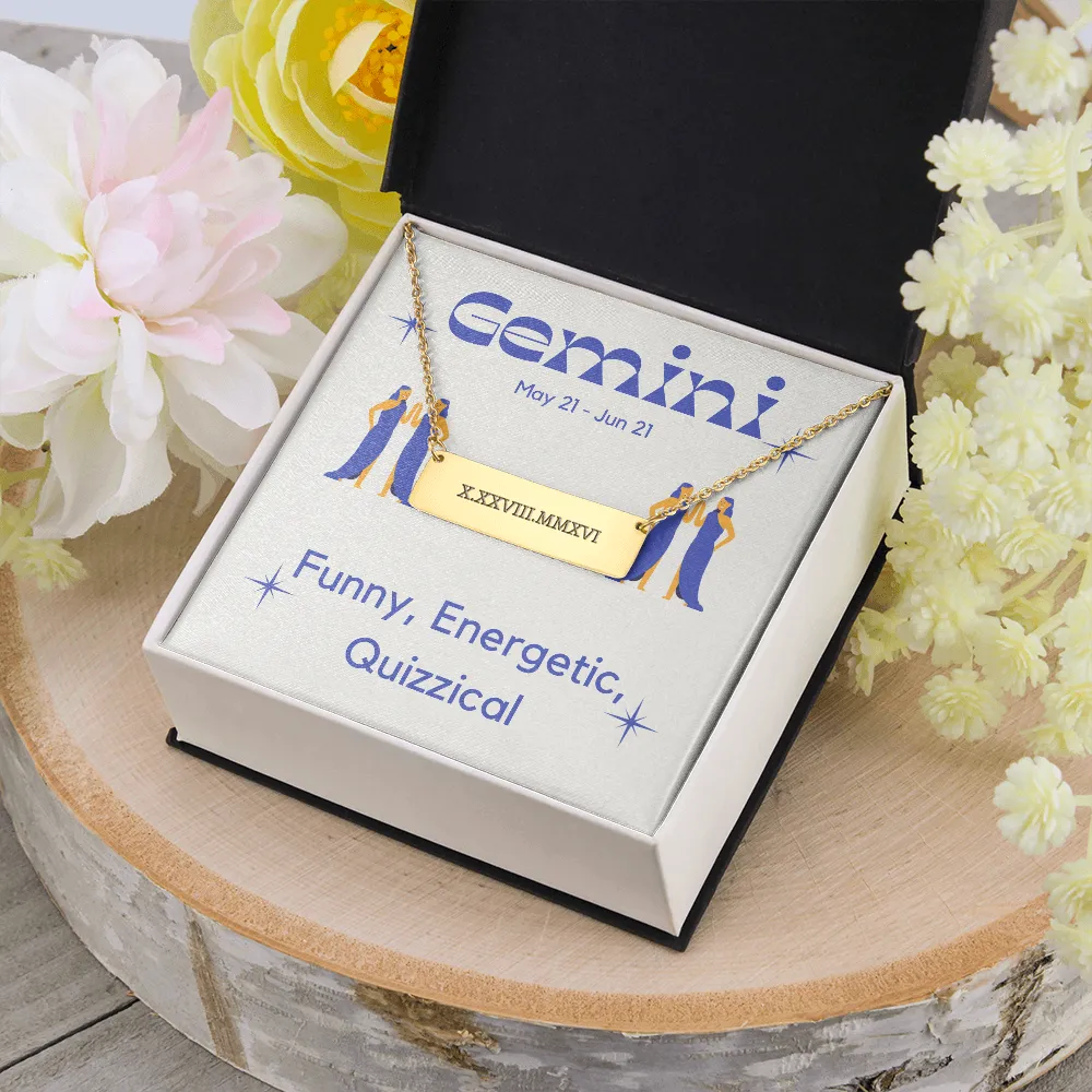 Roman Numeral Necklace-Gemini