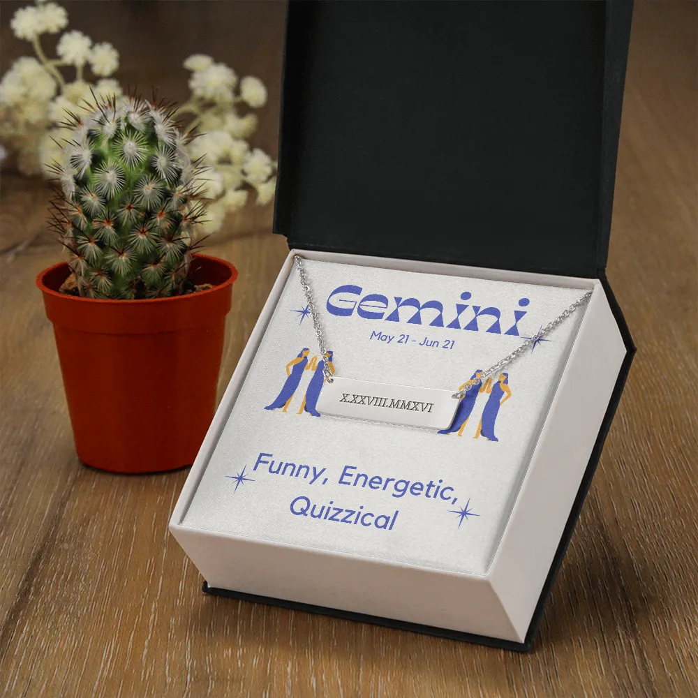 Roman Numeral Necklace-Gemini