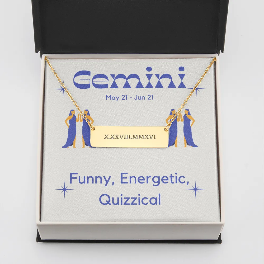 Roman Numeral Necklace-Gemini