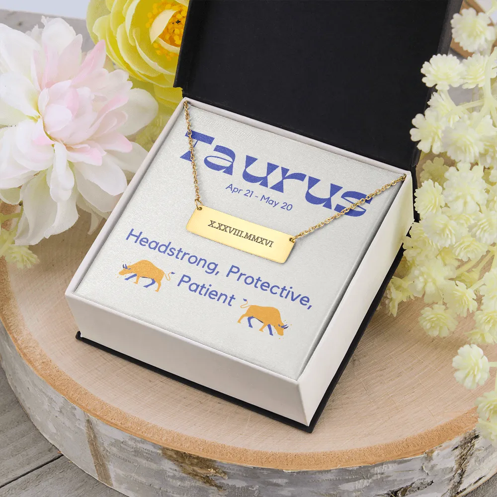 Roman Numeral Taurus Necklace