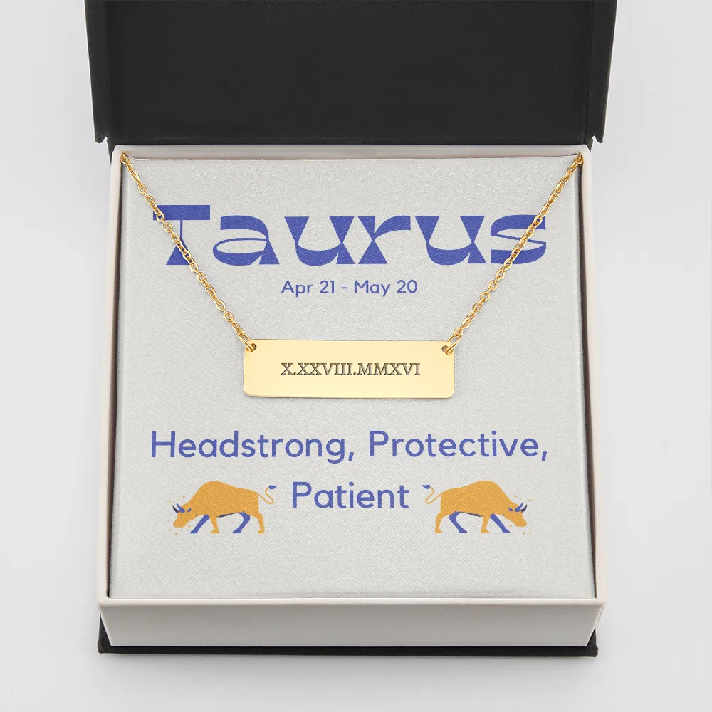 Roman Numeral Taurus Necklace