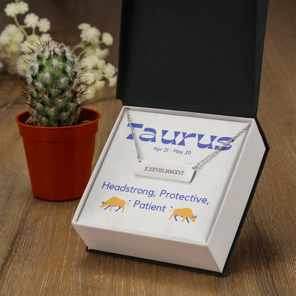 Roman Numeral Taurus Necklace
