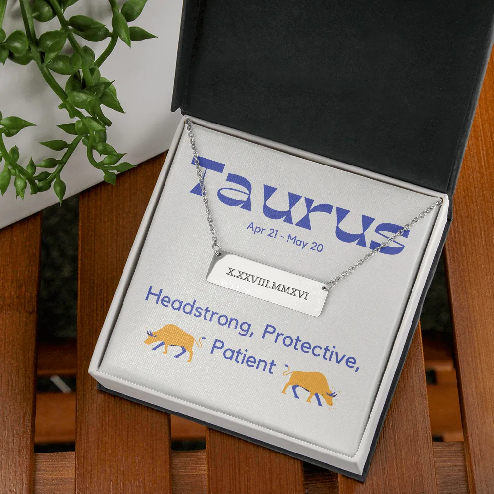 Roman Numeral Taurus Necklace