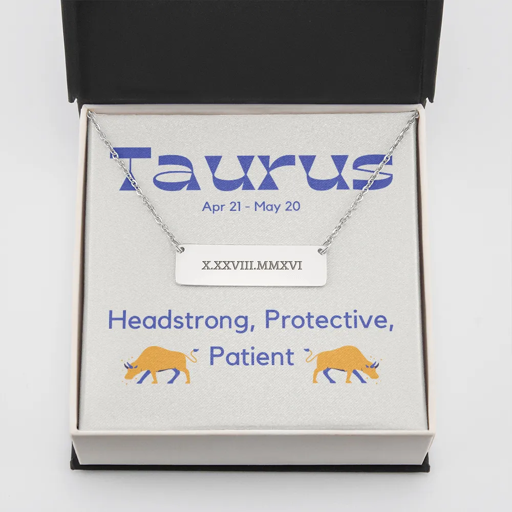 Roman Numeral Taurus Necklace