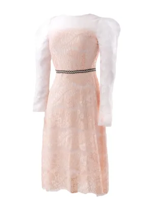 RR • Puff Sleeves Italian Lace Dress