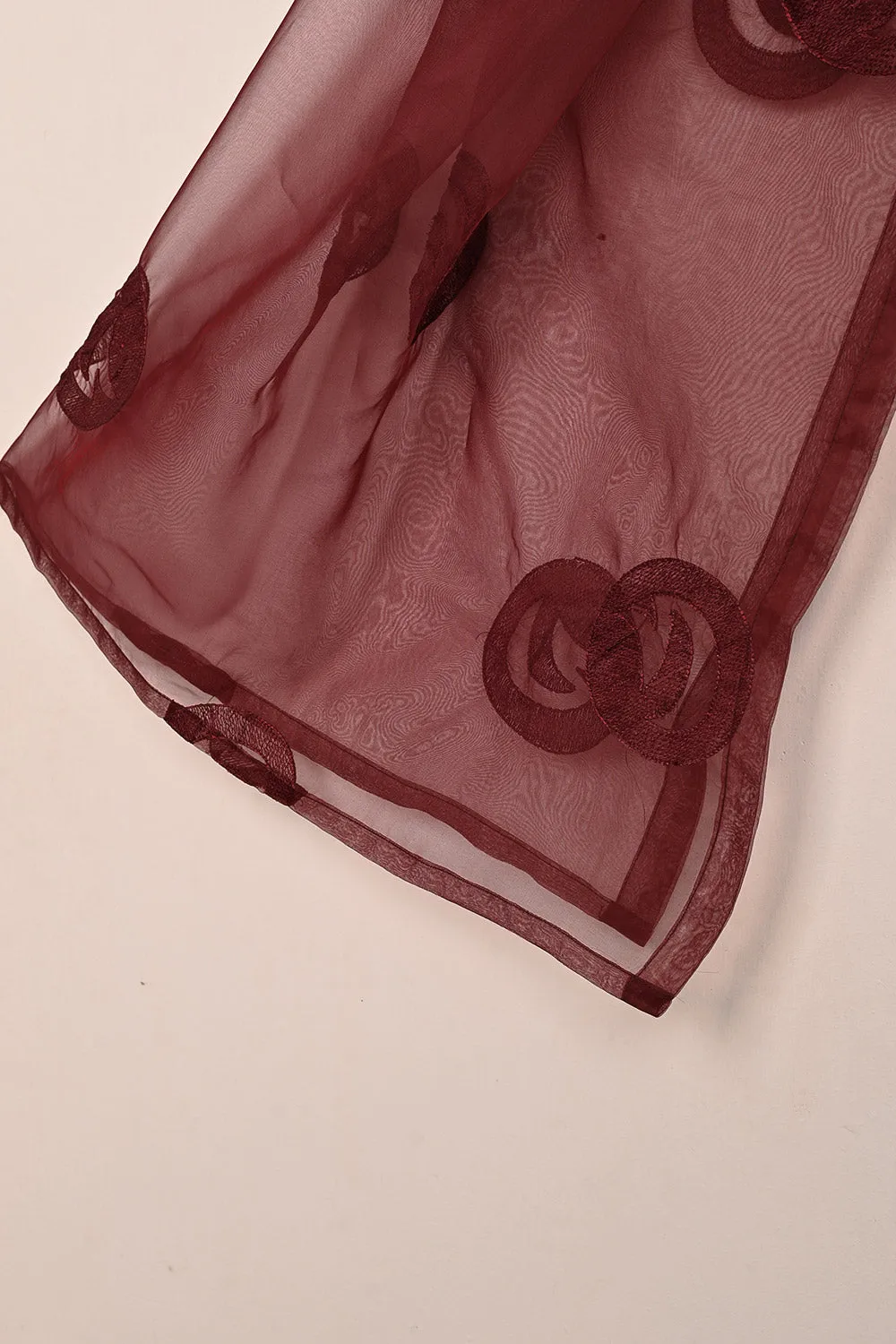 RTW-239-Maroon - 3Pc Ready to Wear Cut Work Embroidered Organza Dress