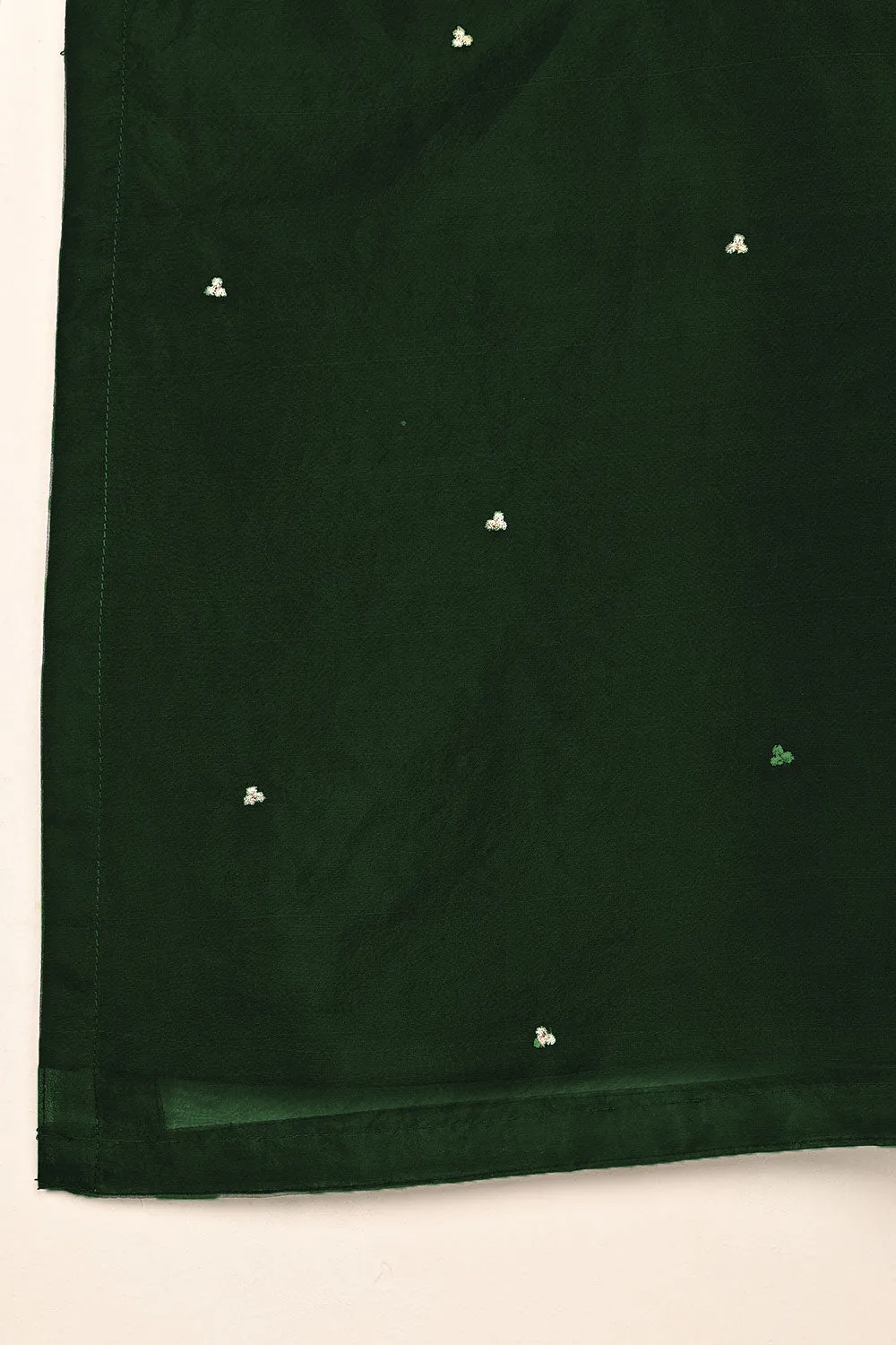 RTW-262-Bottle Green - 3Pc Ready to Wear Embroidered Premium Adda Work Organza Dress