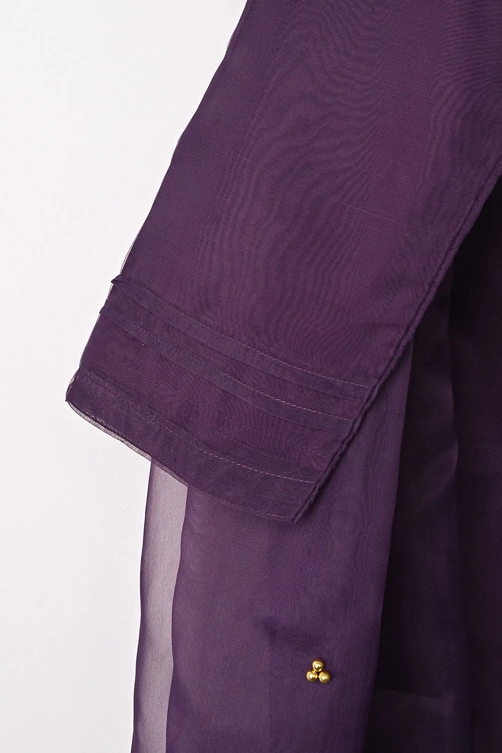 RTW-267-Purple - 3Pc Ready to Wear Embroidered Premium Adda Work Organza Dress