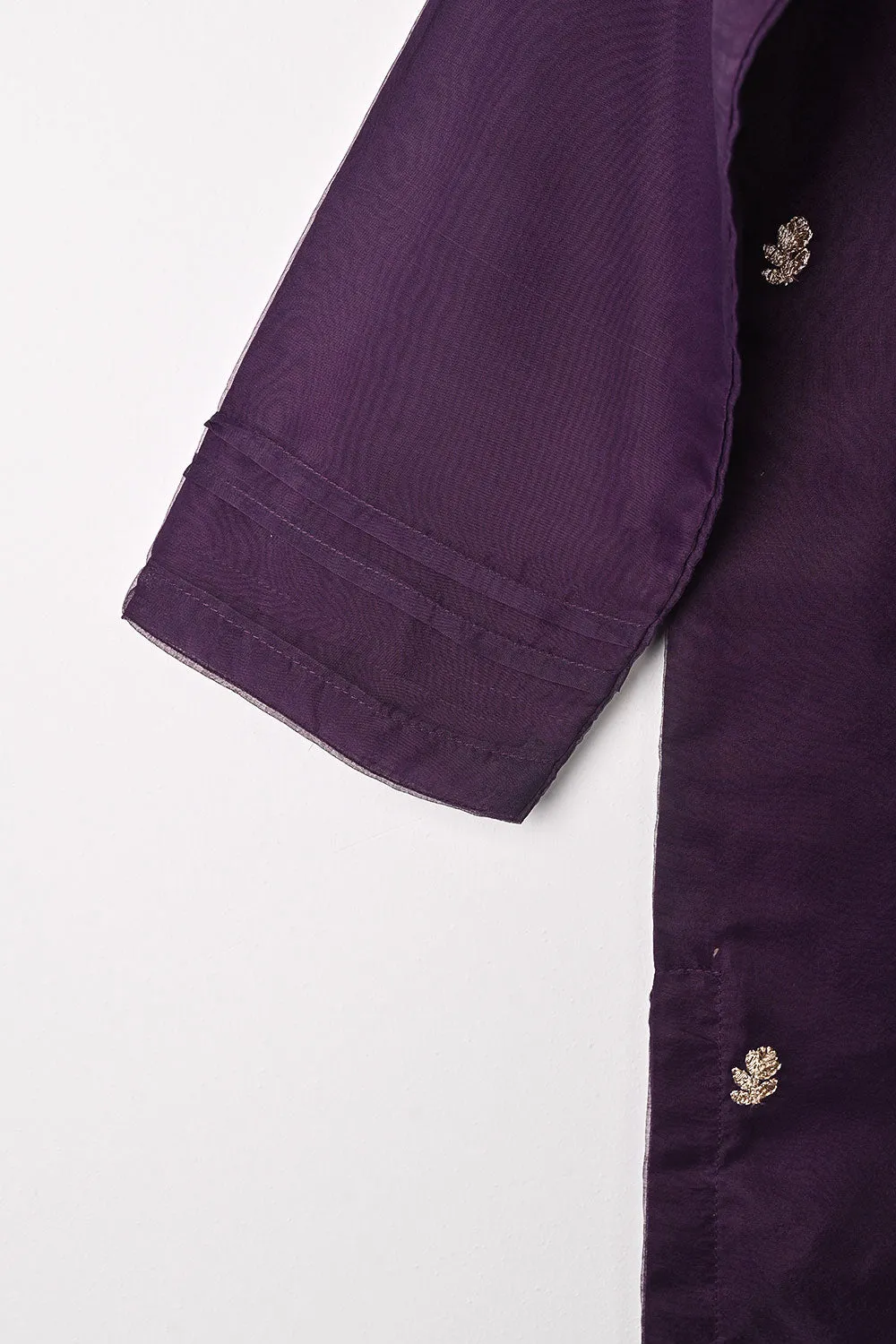 RTW-267-Purple - 3Pc Ready to Wear Embroidered Premium Adda Work Organza Dress