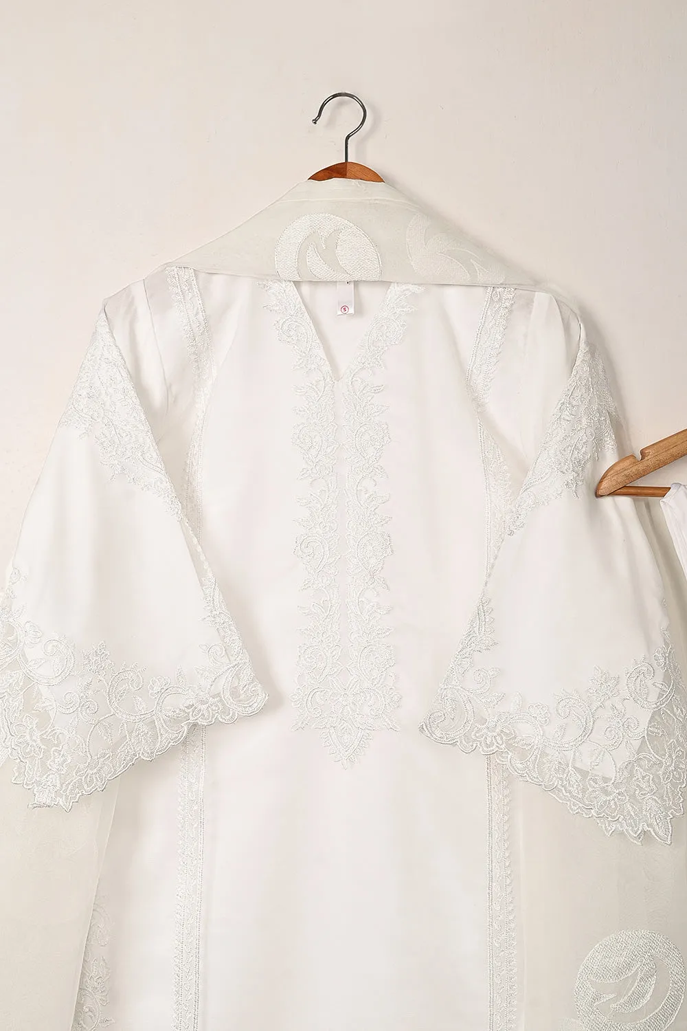 RTW-295-OFF White - 3Pc Ready to Wear Cut Work Embroidered Organza Dress