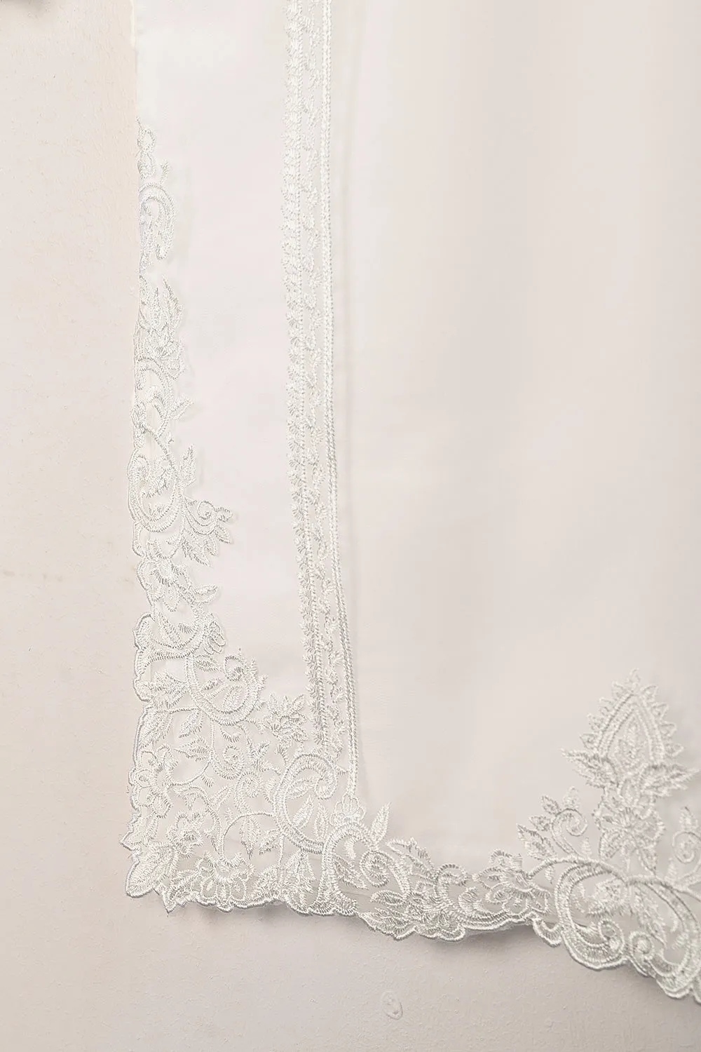 RTW-295-OFF White - 3Pc Ready to Wear Cut Work Embroidered Organza Dress
