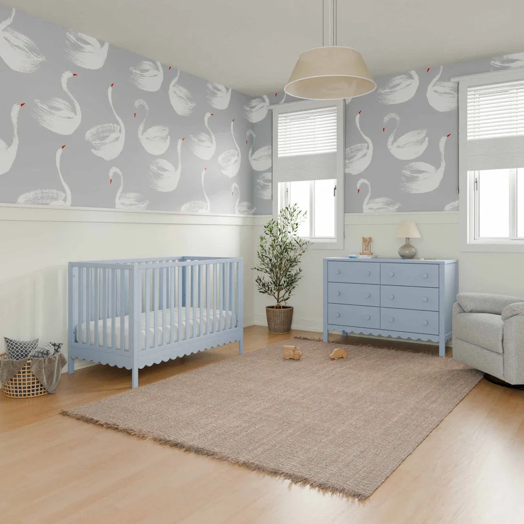 Sammy Scallop 4-in-1 Convertible Crib daVinci Color: Powder Blue